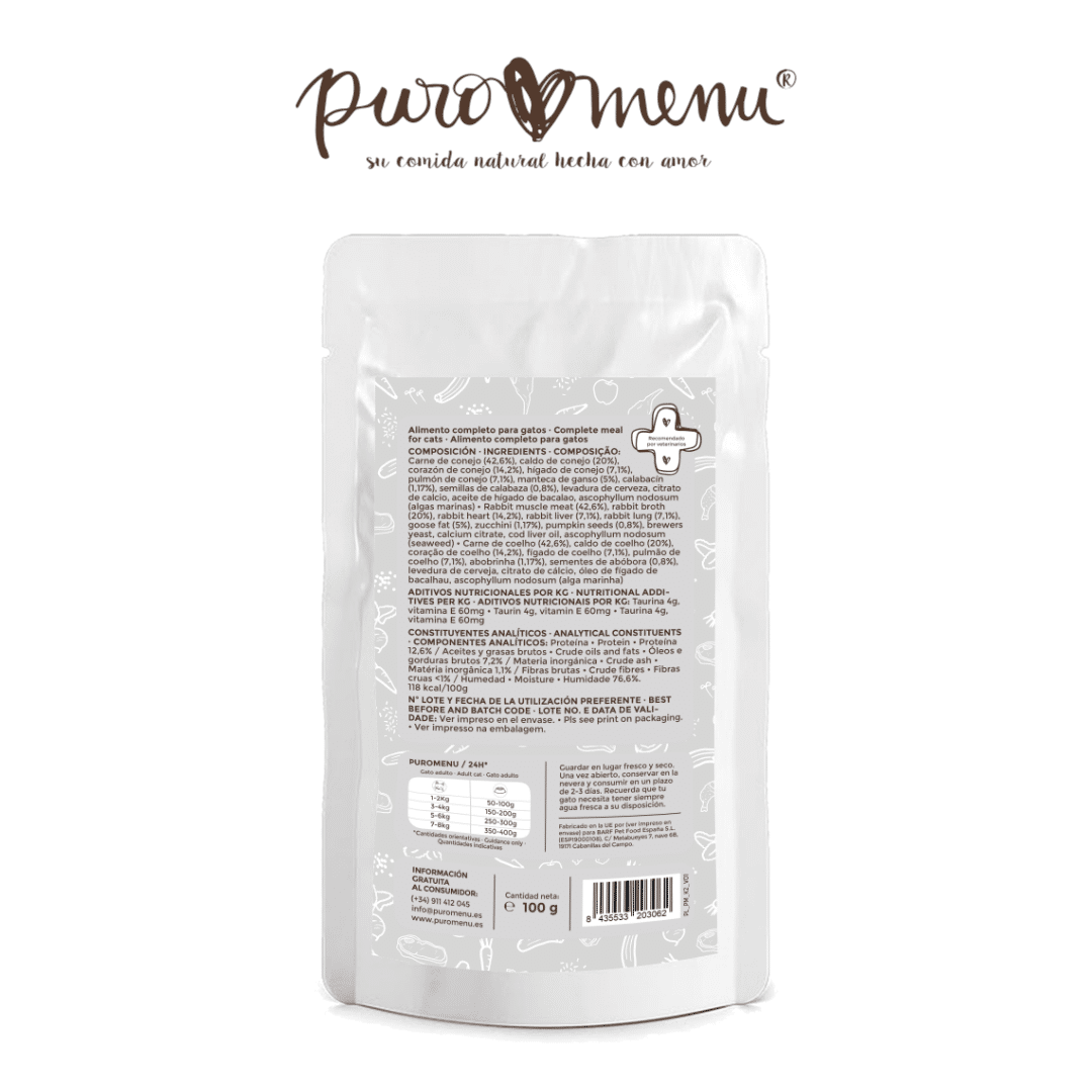 Alimentación natural para perros y gatos Caza del Día- Conejo y Ganso