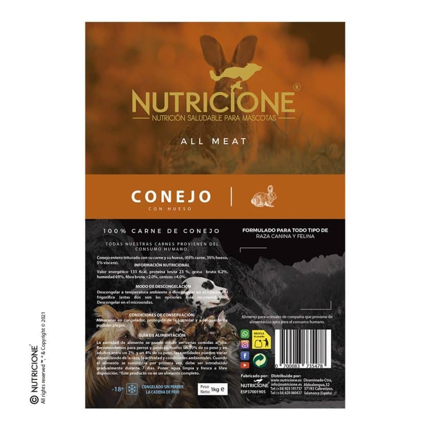 Nutricione - Todo Carne - BARF Perro y Gato - Conejo