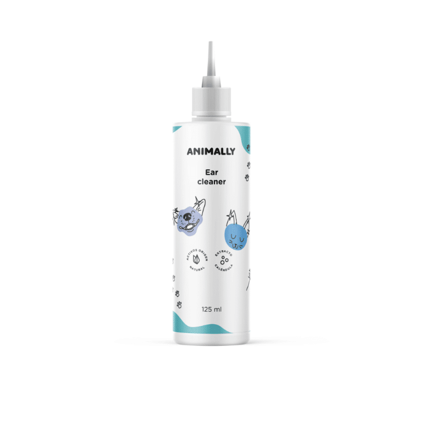 Limpiador del oído externo para perros y gatos de todas las edades, con Extractos de Tomillo y Caléndula que favorecen la higiene auricular, elimina la suciedad y cerumen y ayuda a prevenir las otitis.