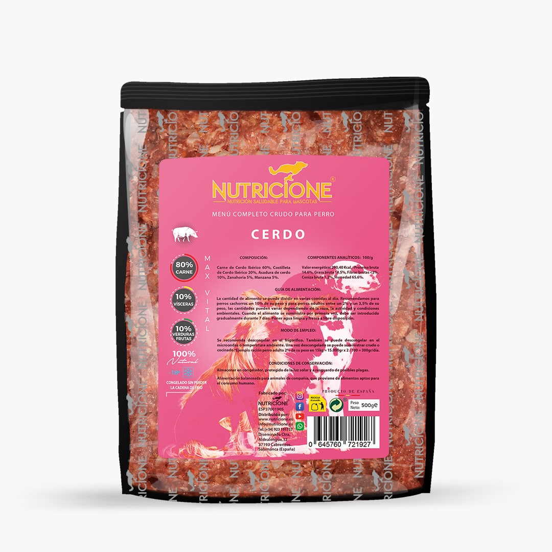 Nutricione - Menú completo BARF Perro - Cerdo