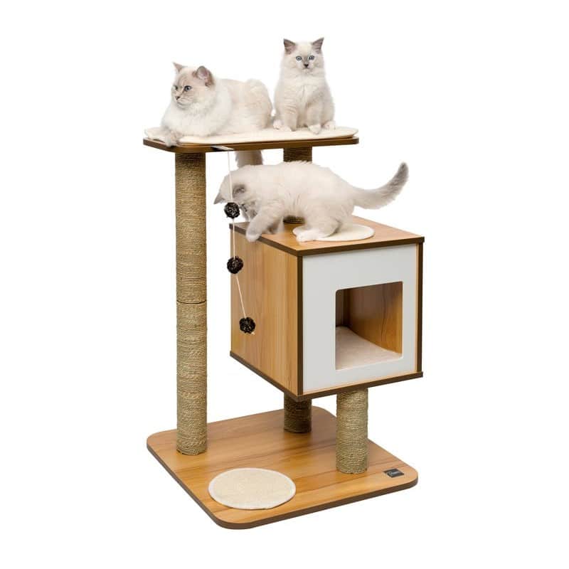 Mueble Rascador V-Base Blanco Catit para gatos