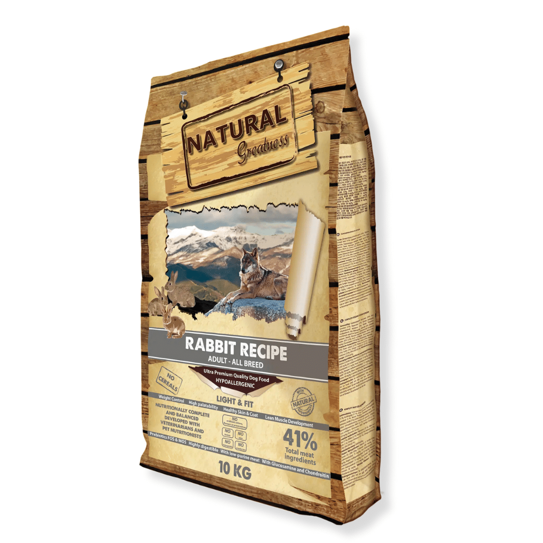 Alimentación natural para perros y gatos Natural Greatness Receta Conejo para perros