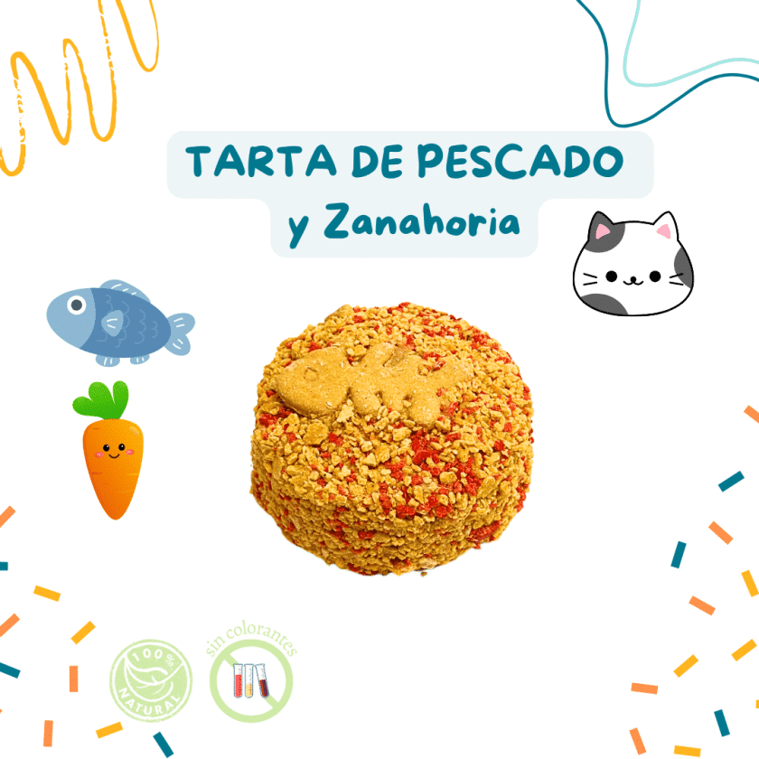 Tarta para gatos de Pescado y Zanahoria
