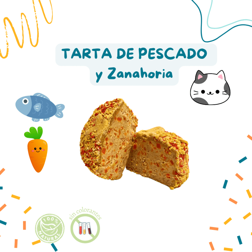 Tarta para gatos de Pescado y Zanahoria