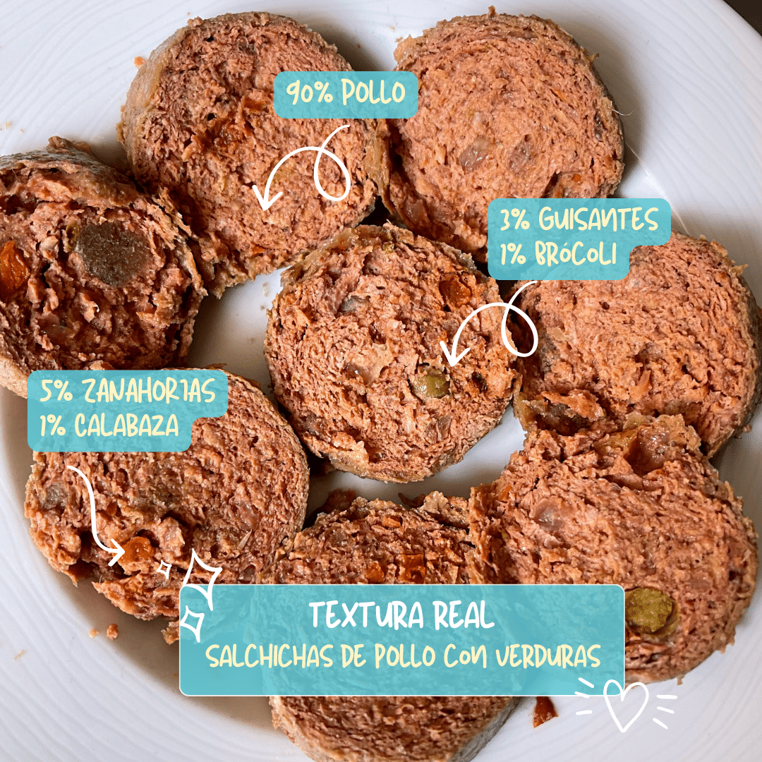textural real comida cocinada salchichas para perros