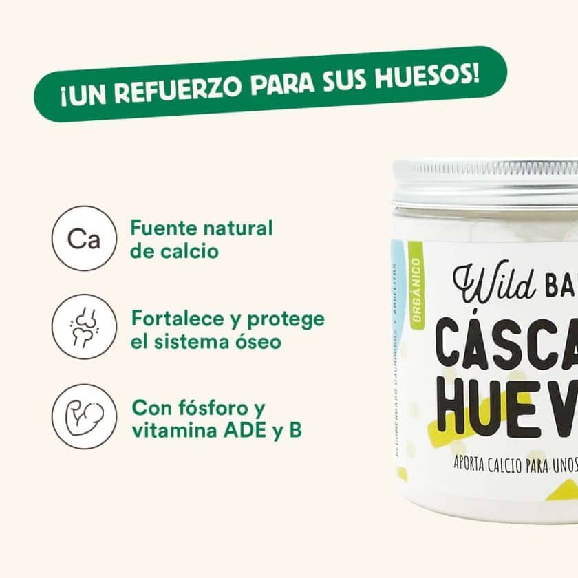 Cáscara de Huevo Orgánica, suplemento perros y gatos