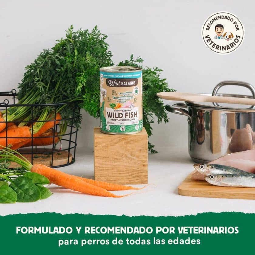 Lata de Pescado y Pavo para perros 400g – BARF cocinado al vapor
