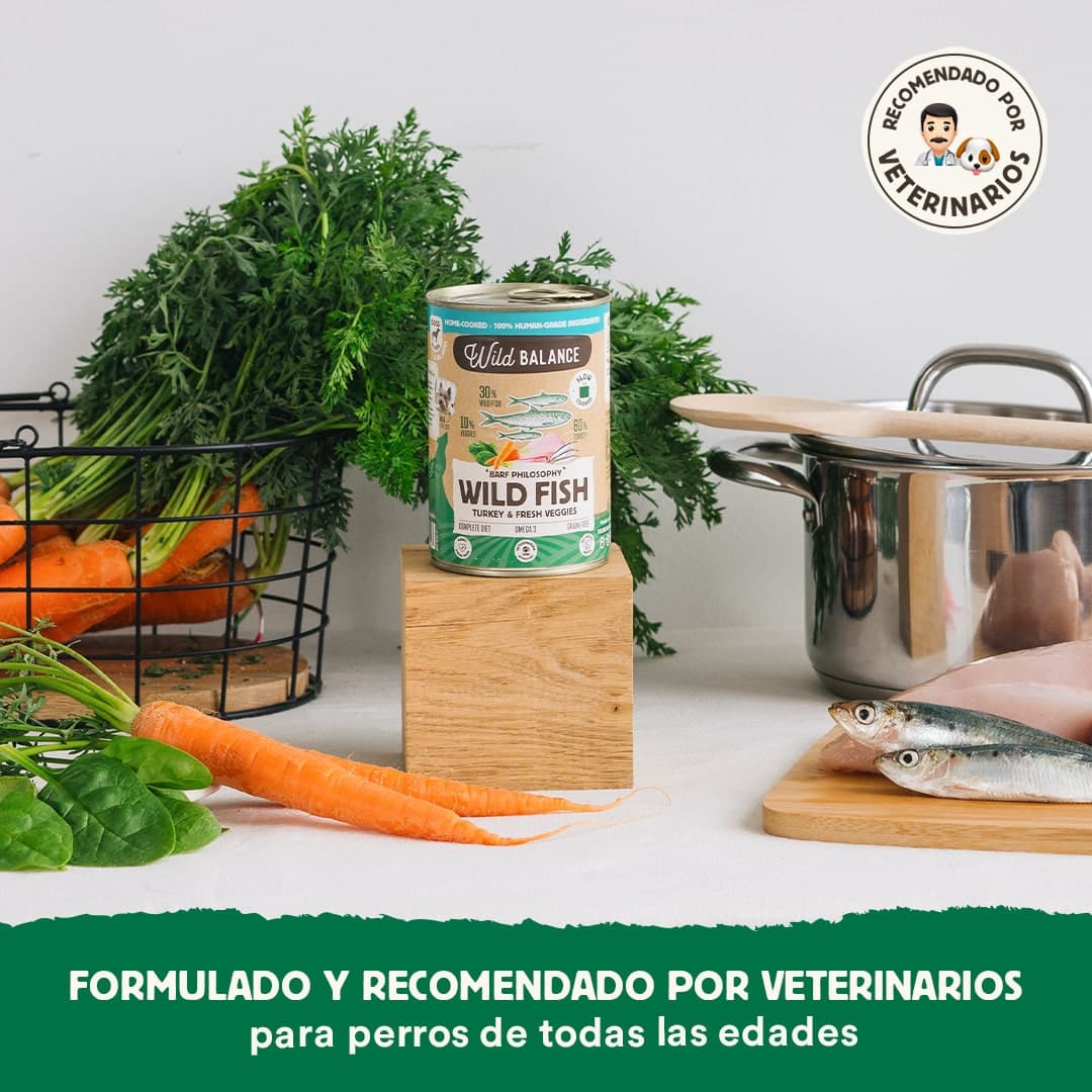 Lata de Pescado y Pavo para perros 400g – BARF cocinado al vapor