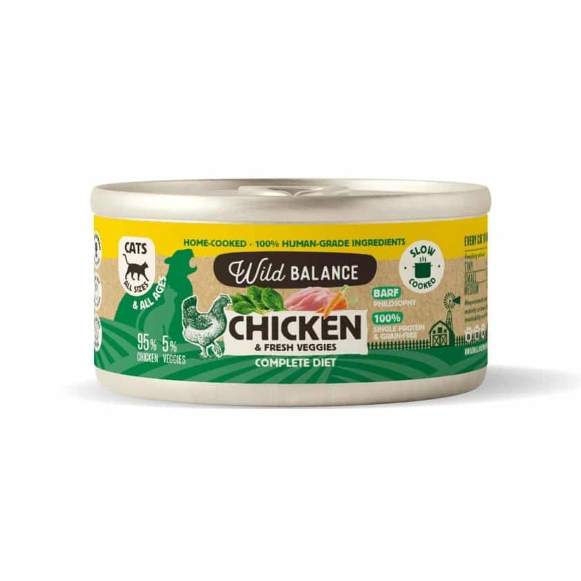 Lata de Pollo para gatos 120g – BARF cocinado al vapor