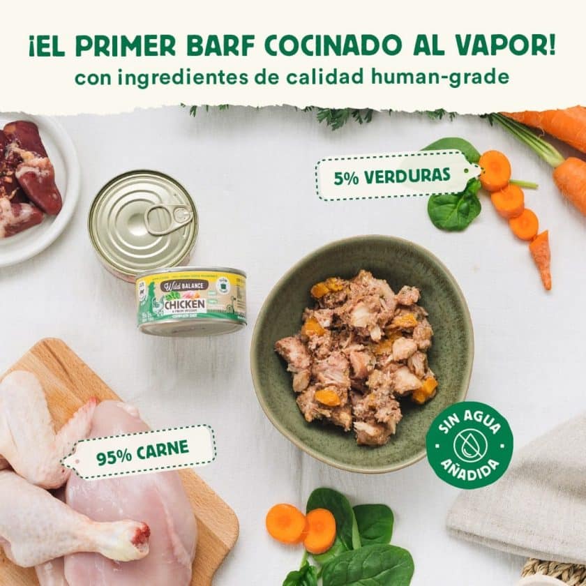 Lata de Pollo para gatos 120g – BARF cocinado al vapor