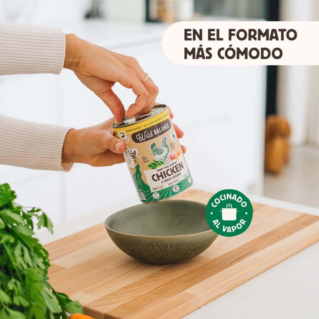 Lata de Pollo y verduras para perros 400g – BARF cocinado al vapor