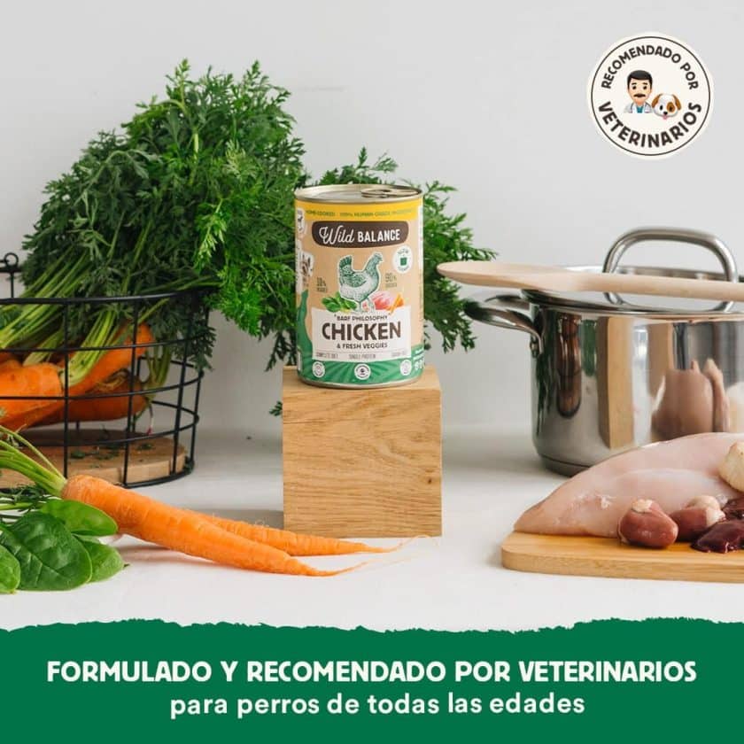 Lata de Pollo y verduras para perros 400g – BARF cocinado al vapor