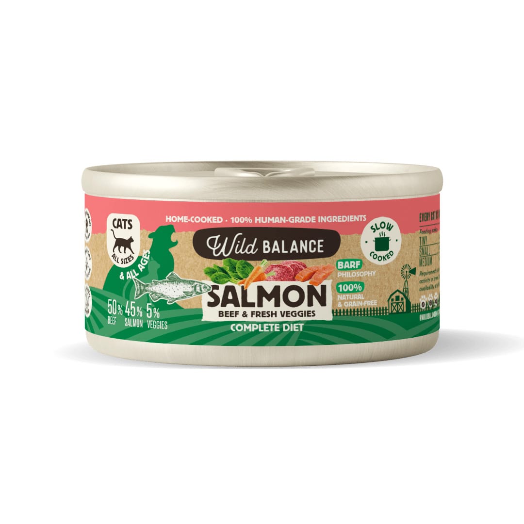 Lata de Salmón para gatos 120g – BARF cocinado al vapor