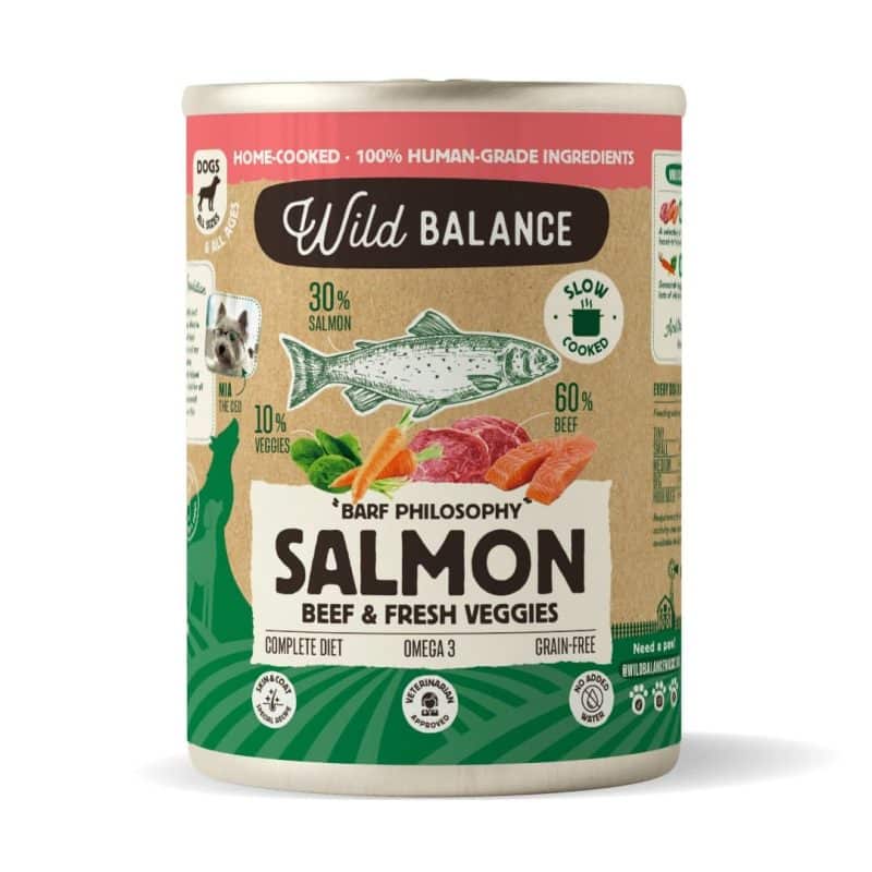 Lata de Salmón para perros 400g – BARF cocinado al vapor