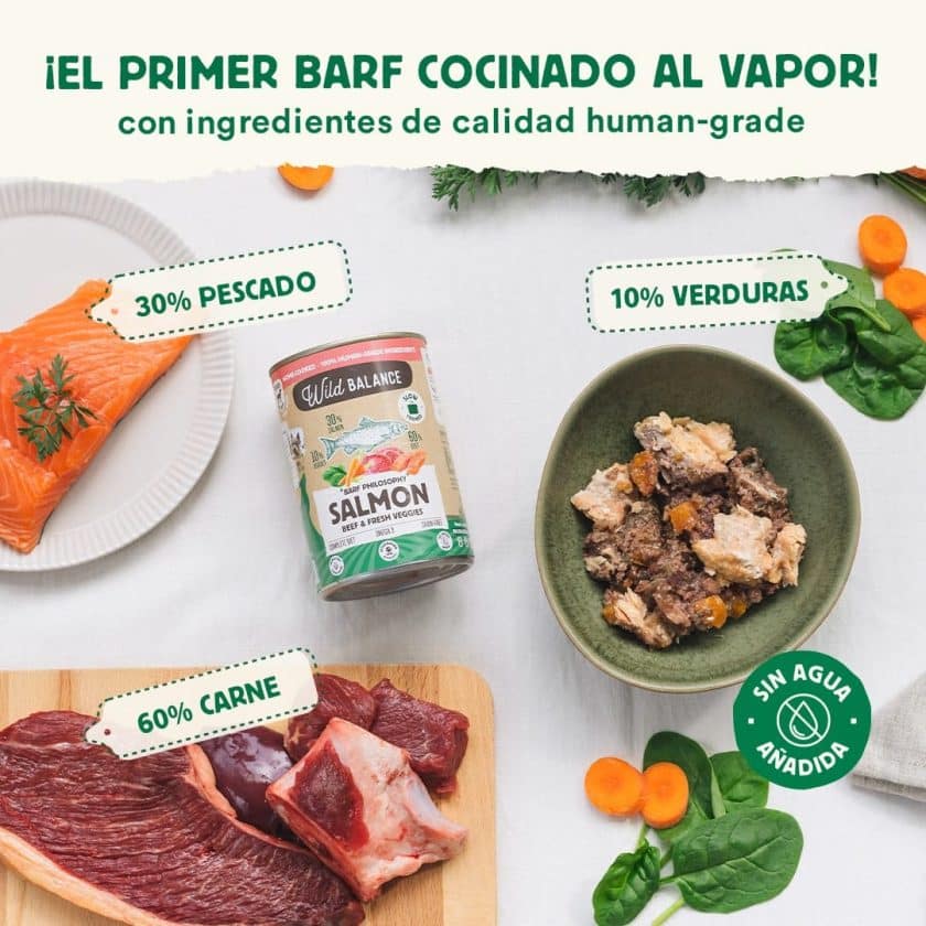 Lata de Salmón para perros 400g – BARF cocinado al vapor